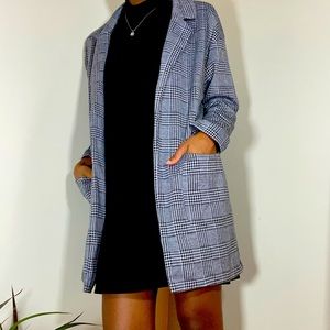 Plaid pattern blazer jacket